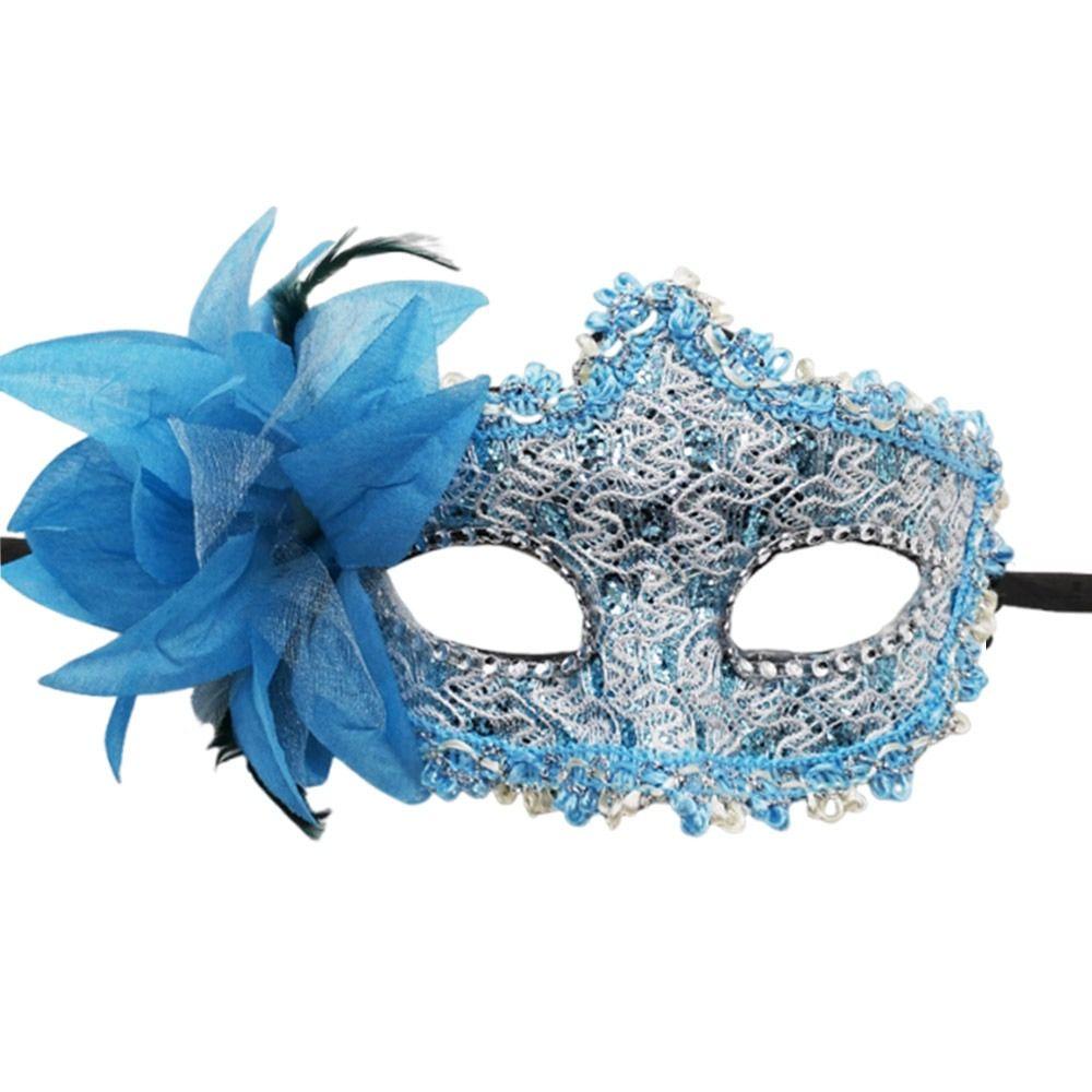 Fashion Venetian Party Masquerade Mask Carnival Party Lace Half Face Mask Side Flower Mardi Gras Mask for Women