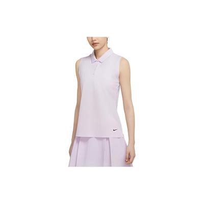 Dri-FIT Solid Logo Embroidered Sleeveless Polo Shirt Women Tops Pink DH2313-530