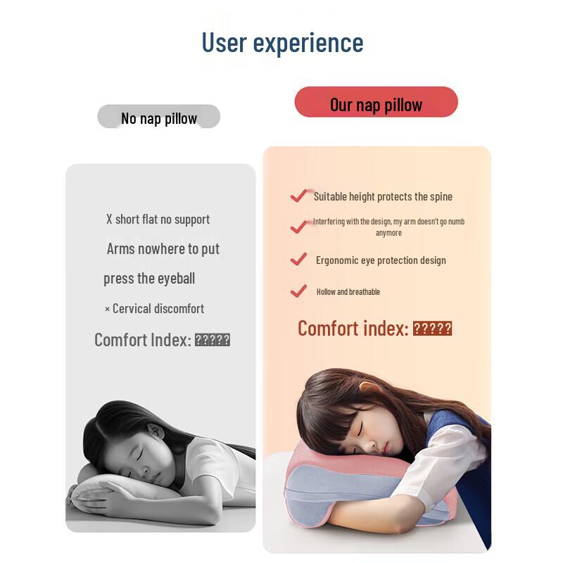 Ergonomic Memory Foam Nap Pillow