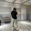 Korean Washed Camouflage Paratrooper Wide-Leg Overalls