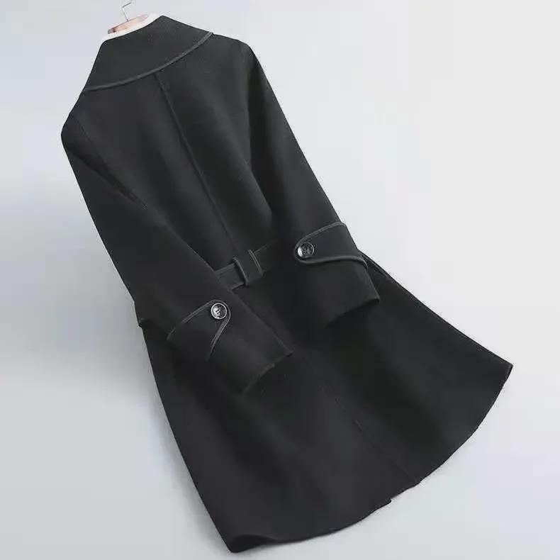 2024 Χειμώνας Γυναικείο Υψηλής Ποιότητας Κορεατικό Παλτό από Διπλής Όψης Μαλλί - Μεσαίου προς Μακρύ Στυλ