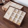 Counter Jewelry Display Tray Large Capacity Ring Earrings Display Trays Showcase Wooden Women's Jewelry Organizer Displays Props