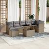 Vidaxl 8-Cz. Garden Furniture Set With Cushions, Beige, Poly Rattan