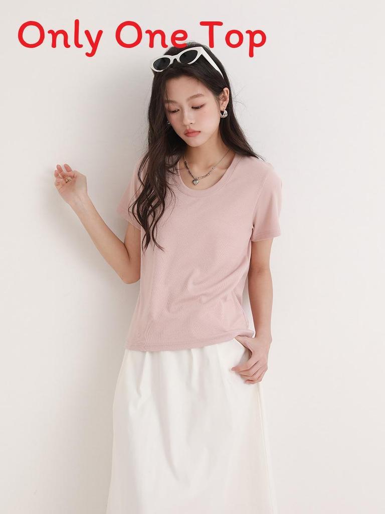 Summer Women Short Sleeve T Shirt With Half Open Collar For Casual And Office Wear