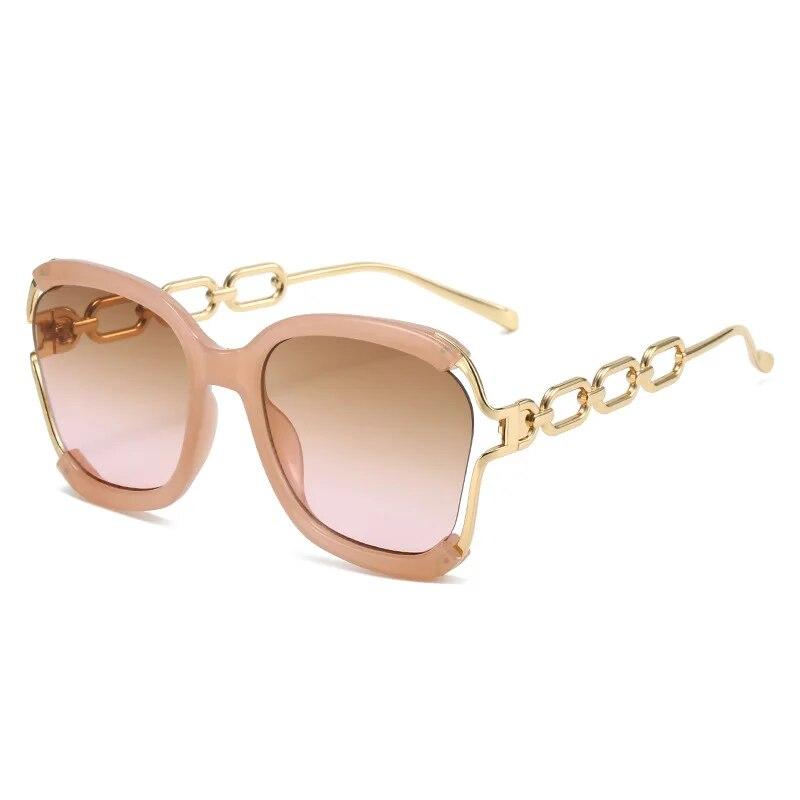 Europe US New Metal Hollow-out Chain Leg Sunglasses Fashion Trend Street Catwalk Eyewear