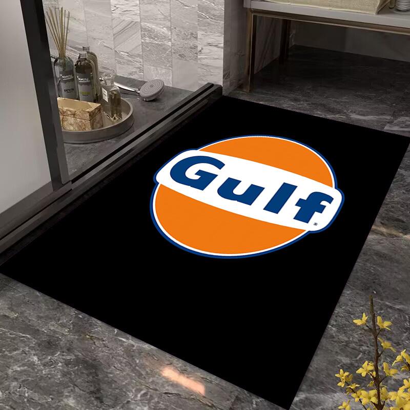 Tappeto con logo Gulf per soggiorno e camera da letto, tappetini per pavimenti, tappetino da bagno artistico, alla moda