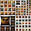 Cotton Linen Halloween Sofa Decor Cushion Cover With Stylish Pumpkin Design