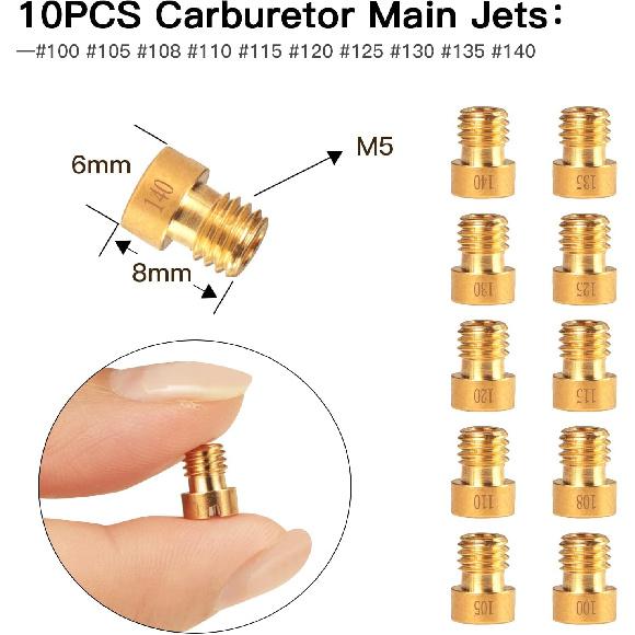 40PCS Carburetor Main Jet Slow Pilot Jet Kit For PWK Keihin OKO CVK Crab,Replace #SCL-2018090002-ZH-T-01/02 SCL-2018090001/03-ZH-T-01