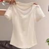 Women's V-neck Slim-fit Short-sleeve T-shirt