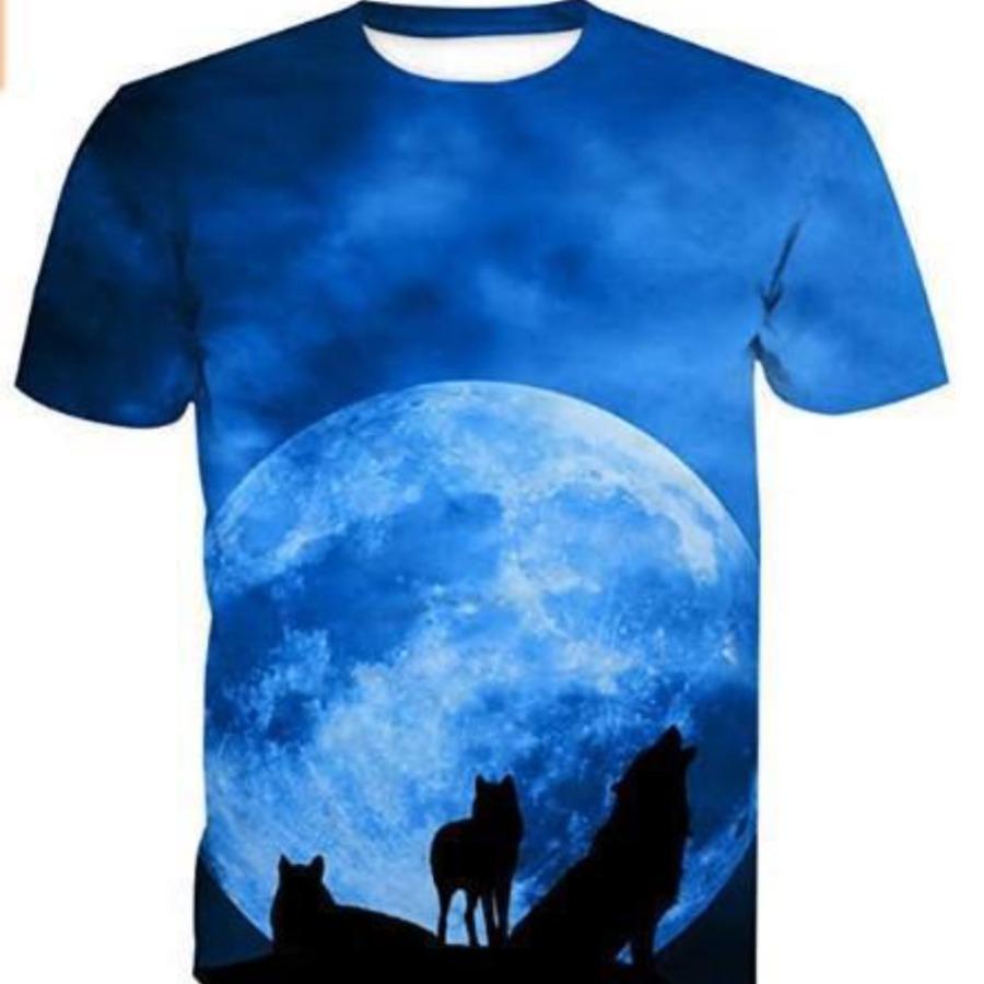 Menn Vår Sommer Dyremønster T-skjorter Mote Løvetrykk Rund Hals Kortermet 3D T-skjorte