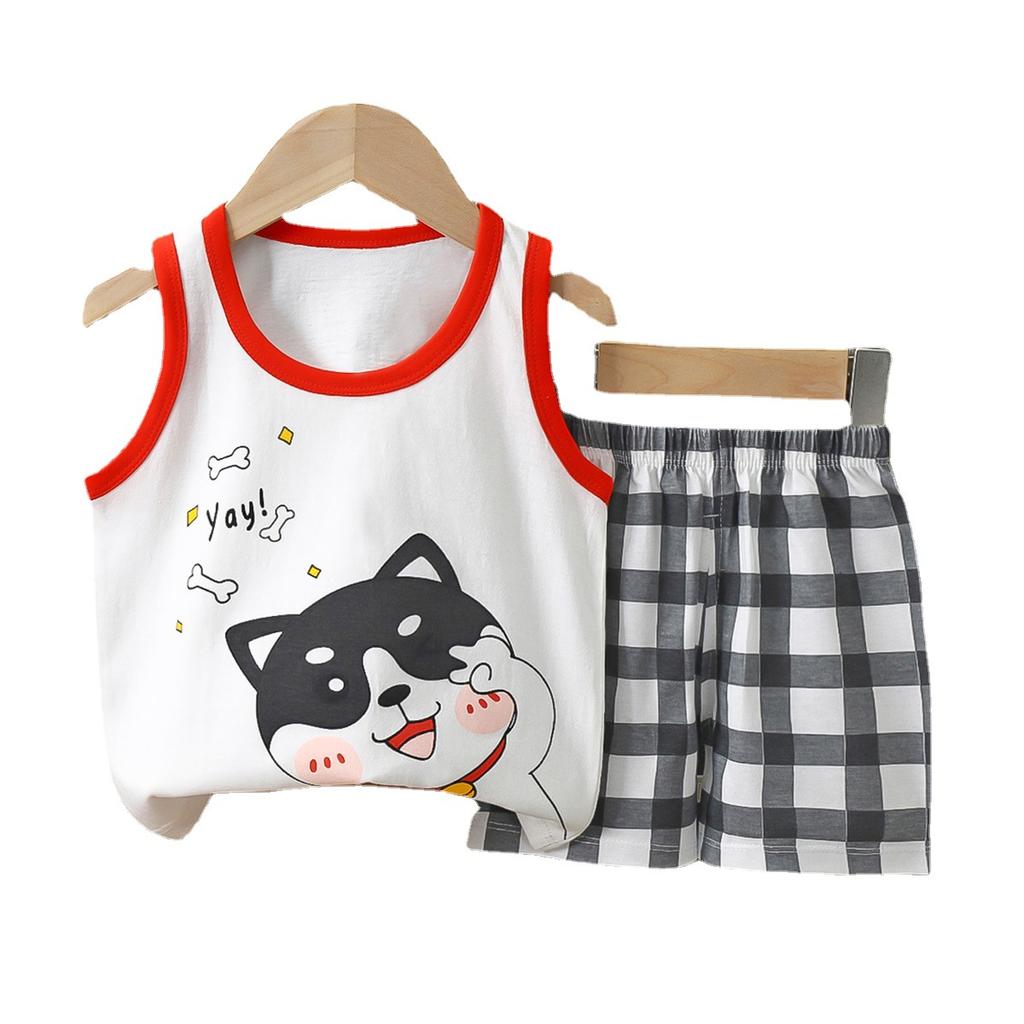 Children's Vest Set Boys' Shorts Summer Cotton New Baby Clothes Girls' Summer Clothes Summer Clothes Children's Clothes