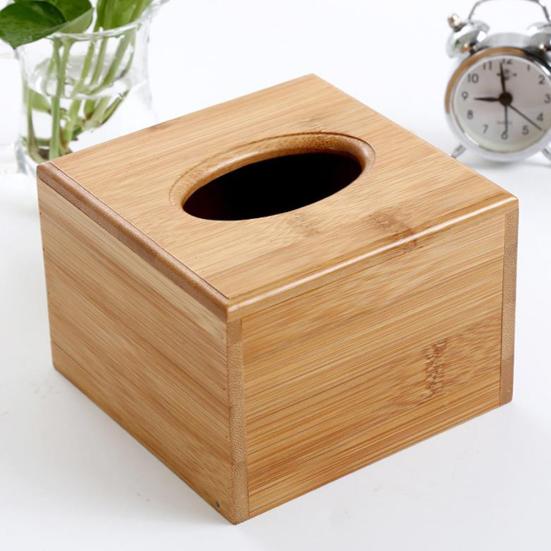 Wooden Cubic Rectangular Tissue Storage Box Paper Case Home Hotel Napkin Holder
