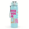 1PC Coffee Book Club Text Graphic,750ml Color Plastic Sports Water Bottle,Leakproof Flip Straw Lid,Suitable for Sports Office Home Use