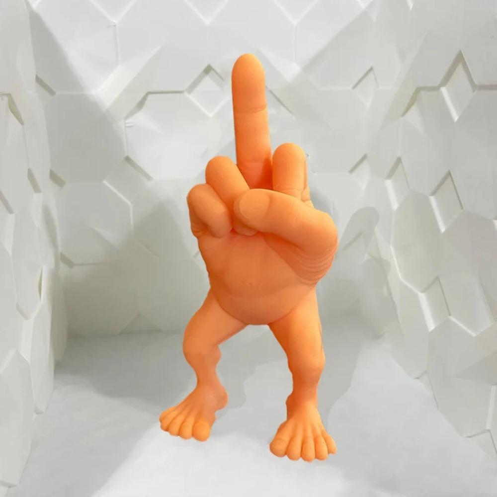 Prank Middle Finger Figure Crafts Middle Finger Statue Finger Resin Ornament Landscape Garden Pot