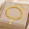Retro Vintage Bracelet Charm Amulet Talisman Ankh Cross Men Women Egypt Egyptian Key Life Religious Jewelry Gift Hip Hop Rock Goth Gothic