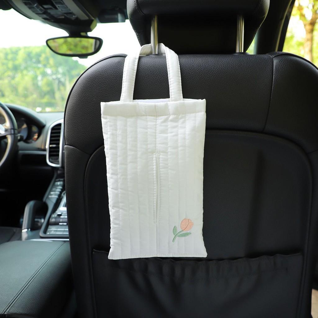 Car Tissue Box Creative Multi-function Cotton Cloth Embroidered Bear Car Seat Back Hanging Paper Towel Holder