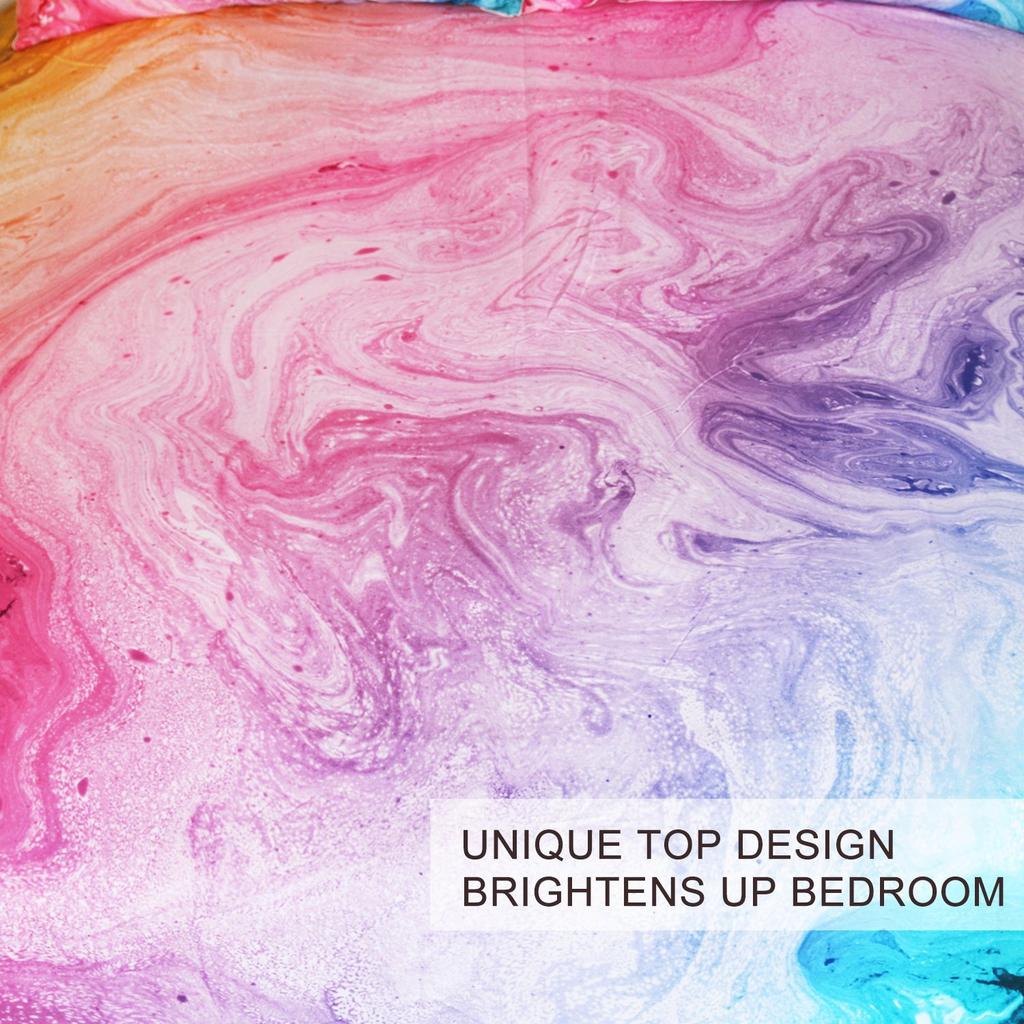 Colored Marble Bedding Three-Piece Quilt Cover