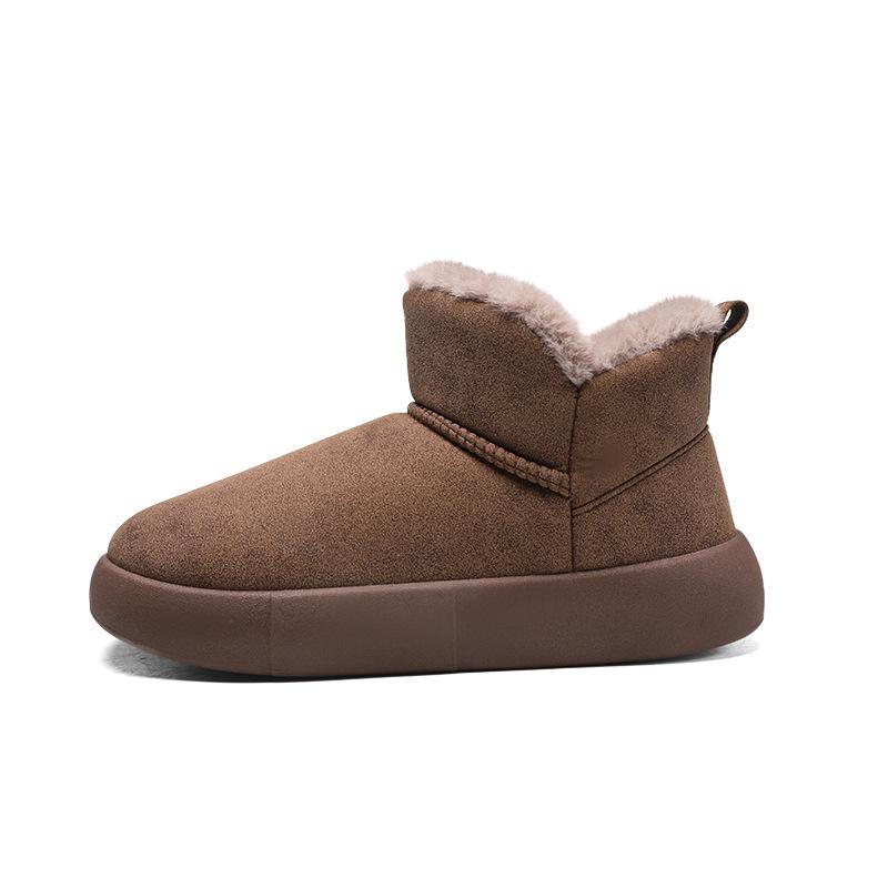 Fleece men's snow boots short thermal cotton shoes thickened fleece non-slip men's short boots bread shoes winter new