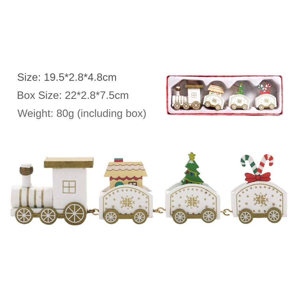 Holiday Wooden Toy Gifts Unique Design Good-looking Holiday Decorations Wooden Mini Train Decoration Interesting Christmas Gift