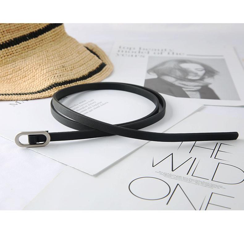 Minimalist Faux Leather Belt For Women And Men With Round Alloy Buckle For Casual Wear