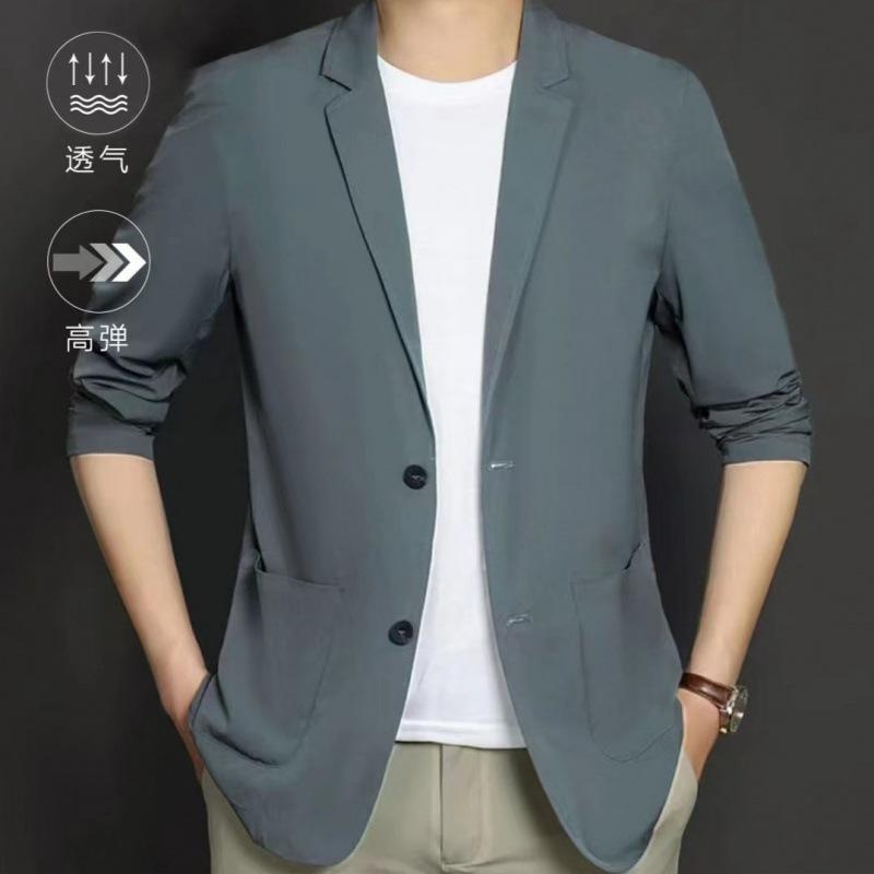 Casual Suit Men's Solid Color Breathable Small Suit Thin Jacket