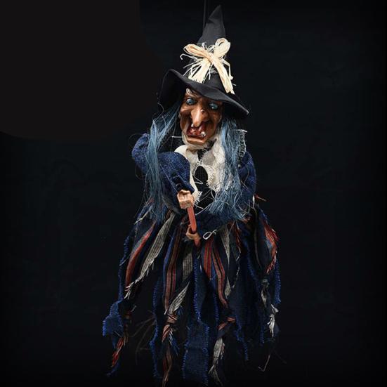 Halloween Witch Sound Activation Function Screaming Sounds Horror Atmosphere Voice Control Electric-props Haunted House Setting Ornament Hanging