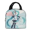 Custom Hatsunes Anime Mikus Insulated Lunch Bag for Camping Travel Manga Waterproof Thermal Cooler Lunch Box Men Women