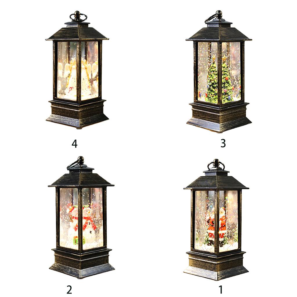 Globe Battery Lantern Snow Christmas Operated Led Light Water Glittering Santa Snowman Hanging Night Lamp Holiday Decor