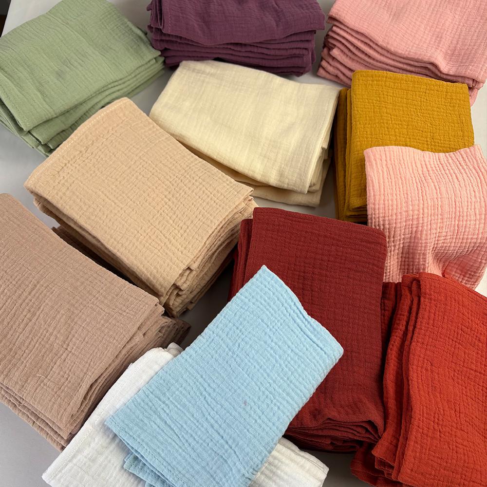 40x40cm Cotton Gauze Cloth Napkins Set of 4 Soft Handmade Double Layer Reusable Dinner Napkin Square for Wedding Party Dinners