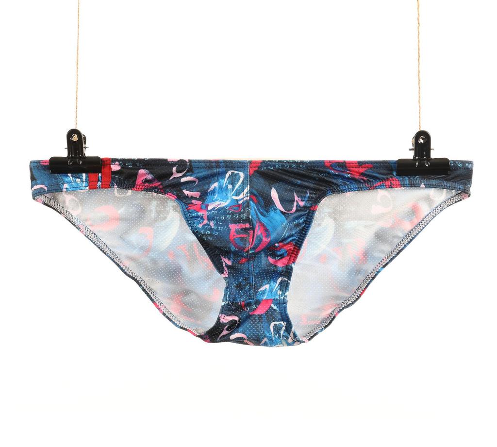 Men's Low-Waist Cartoon Mesh Briefs - Summer Youth Style E-073