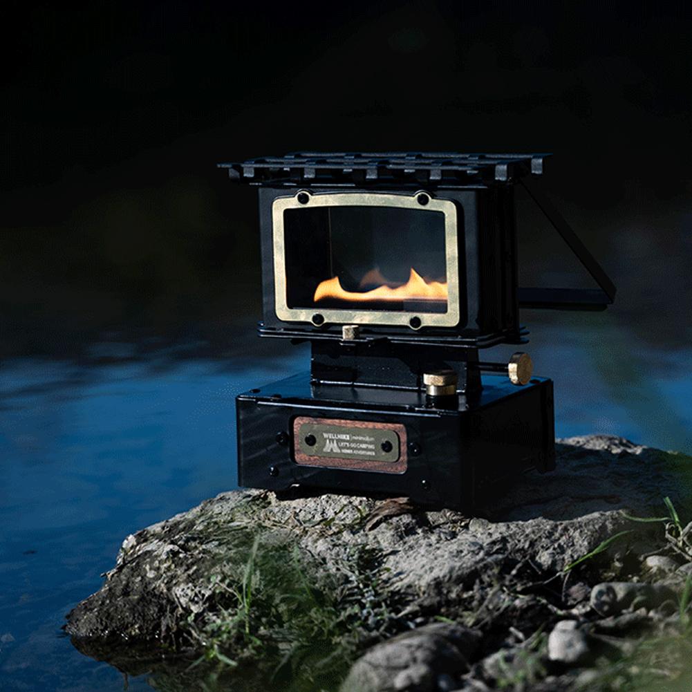 Fuel Lamp with Cooker Stove Outdoor Camping Lantern Emotion Retro Light for Picnic Backpack Camping