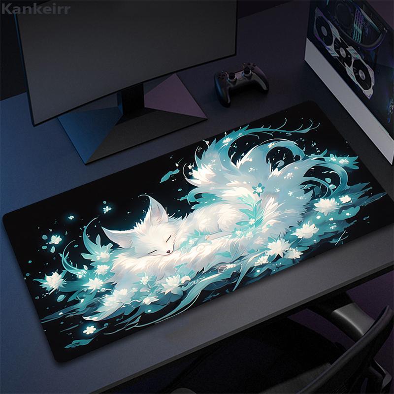 XXL Cute Mouse Pad Kawaii Fox Table Mat Mousepad Computer Pads xcm Big Desktop Mats Large Gamer Mouse Pads Keyboard Deskmat