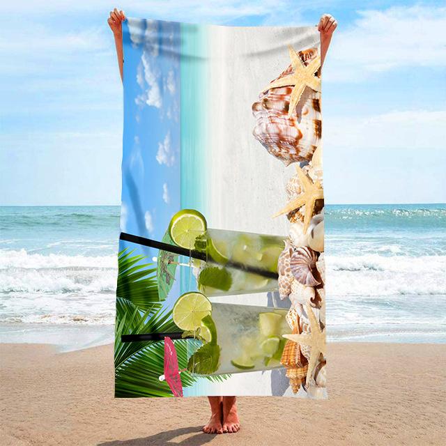 Starfish Shell Beach Towel Delicate Microfiber Kids Adults Bath Towel Outdoor Seaside Soft Blanket Living Room Home Decor Swim