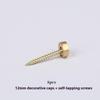 8Pcs Brass Decorative Nail Mirror Advertising Board Cap Cover Self-Tapping Screw 9/12/13/15Mm