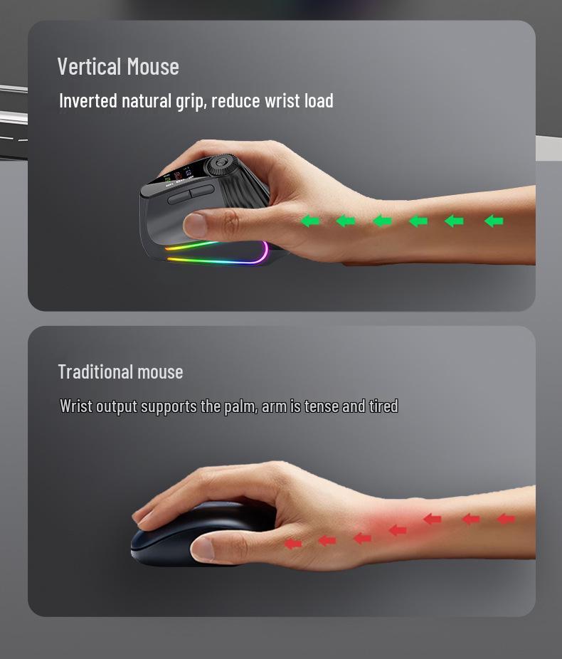 JOMAA Vertical Dual-Mode Wireless Bluetooth Mouse with Charger
