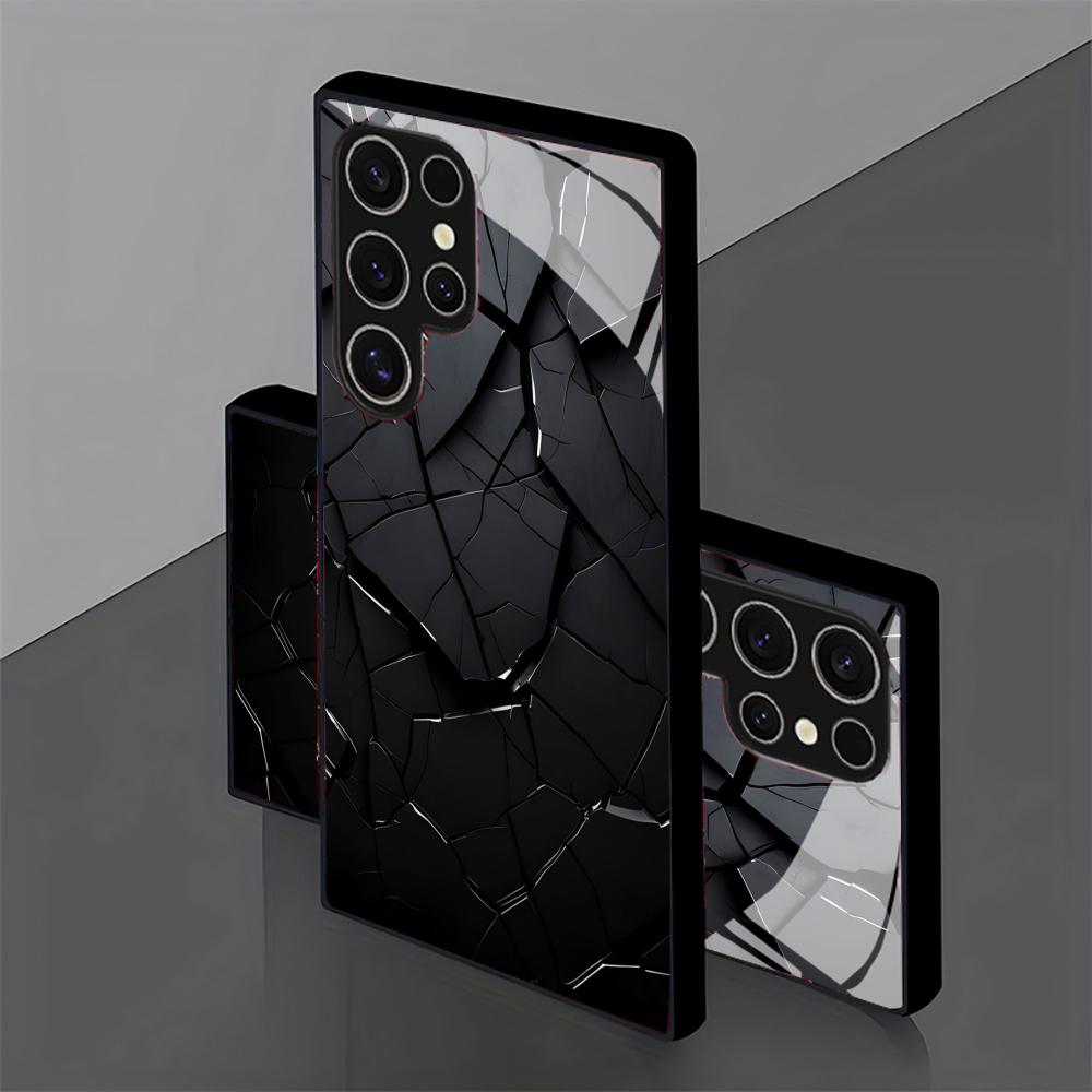 Lava texture pattern  glass Phone Case For Samsung Galaxy S26 S25 S24 S22 S23 Ultra S21 S20 Plus 5G Non-Slip Full Cover
