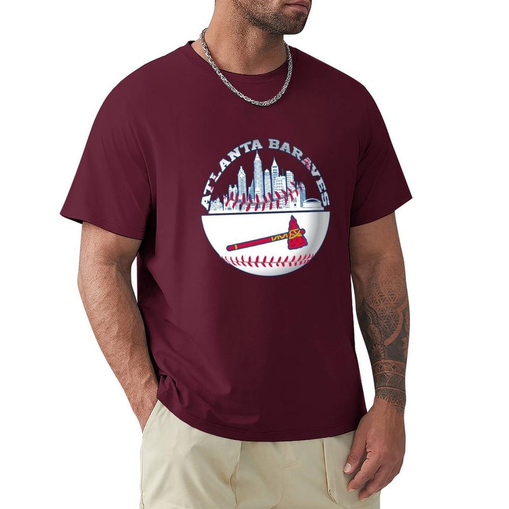 Atlanta Baseball Postarzana Koszulka na Dzień Meczu Brave szybkoschnące koszulki koszulki z grafiką męskie koszulki z grafiką hip hop