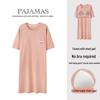 Women's Pure Cotton Loose Mid-Length Nightgown with Bra Pads – Comfortable Anti-Exposure Pajamas for Spring, Suitable for Home or Outdoor Wear.
