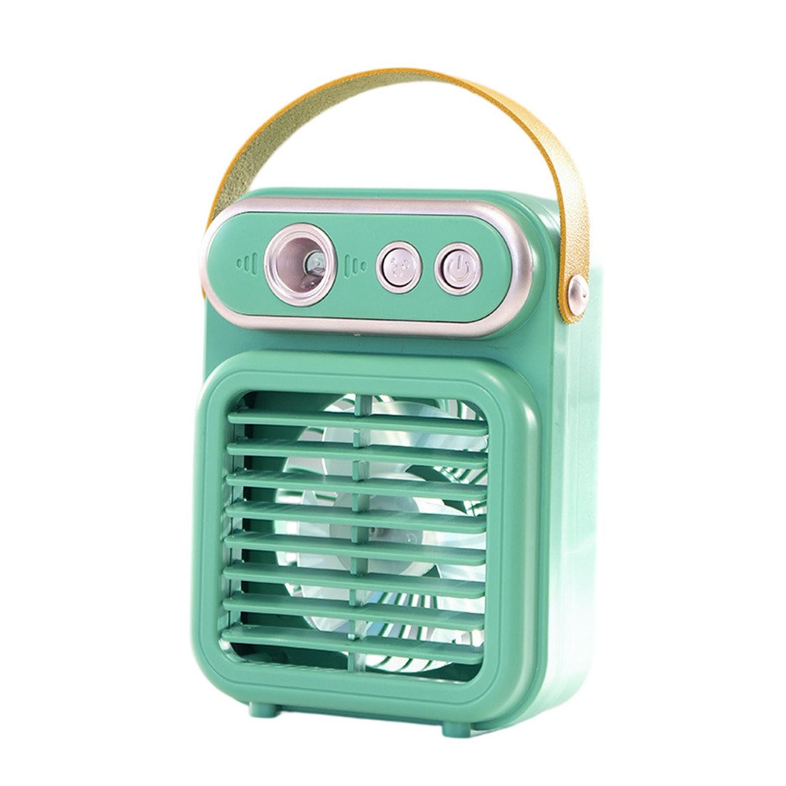 

Вентилятор с распылением в ретро-стиле – Портативный USB-перезаряжаемый ручной настольный вентилятор с функцией увлажнителя One Size зелёный