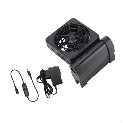 Aquarium Kühler Wasser Winkel Einstellbar Fisch Tank Fan für Axolotl Korallen (Schwarz)