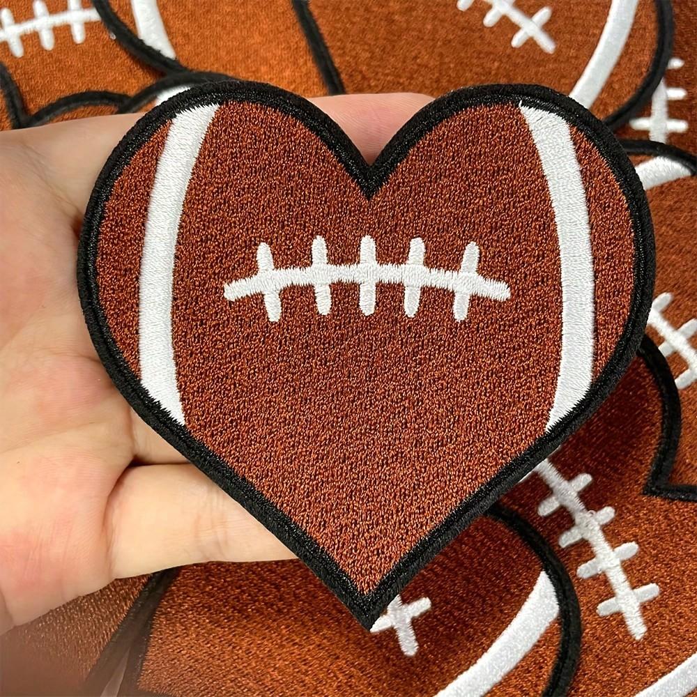 10 Stück Vintage Bronze Liebe & Fußball Aufbügelbare Stickpatches für Rucksäcke, Kleidung - Näh- & Strickzubehör