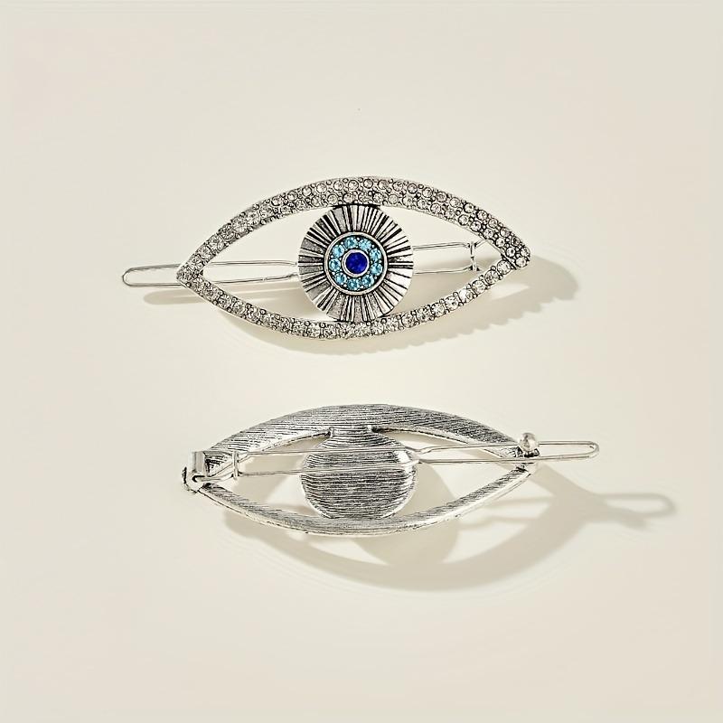 2pcs Punk Style Devil's Eye Spicy Girl's Hair Clip Halloween Carnival Party Role Playing Niche Design Side Clip Hair Accessory