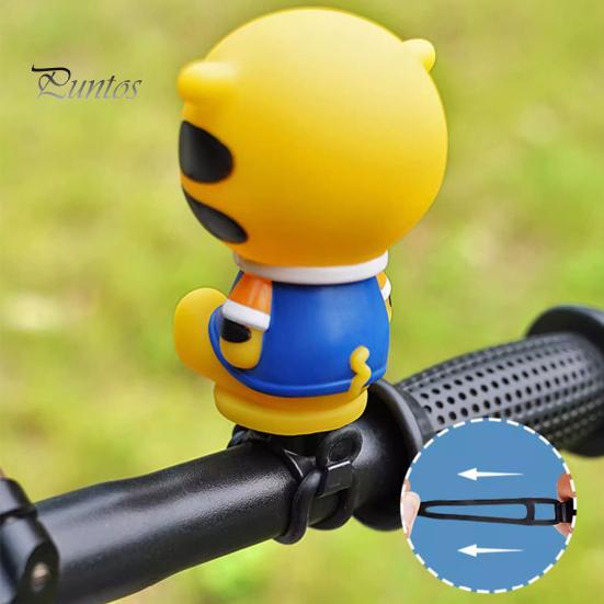 Cartoon Bike Bell Cute Squeeze Bicycle Horn Loud Clear Sound Easy Installation On 0.87" Handlebars Bicycle Bell Lightweight Plastic Silicone