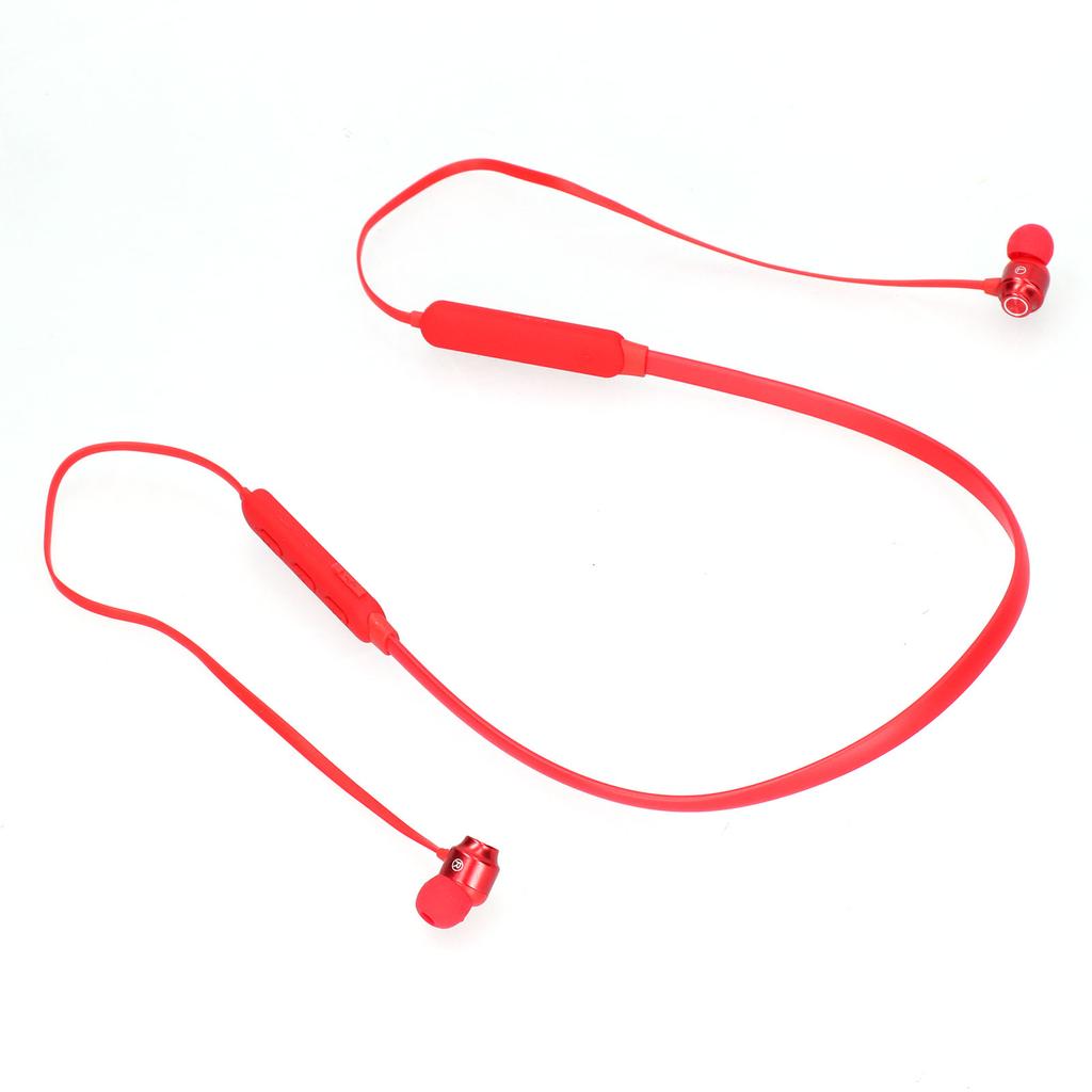 Neck Wearing Bluetooth 5.1 Headphone Wireless Earbud Neckband Headset for Exercise SportsRed
