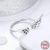 Sterling Silver Elf Wing Ring: S925 European & American Style Women's Jewelry