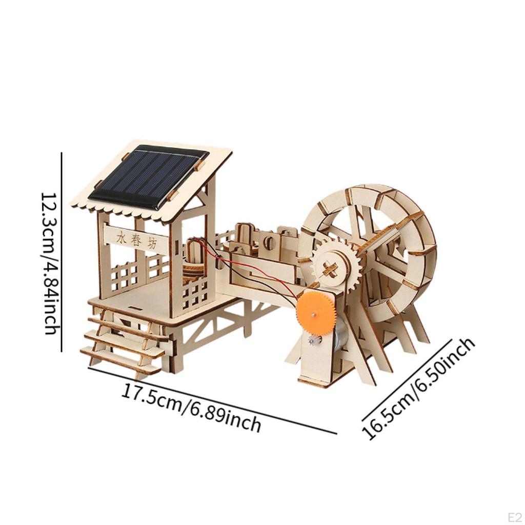 Wooden Kit Solar Powered DIY Practice Electronic Technology Toy Science for Elementary Primary