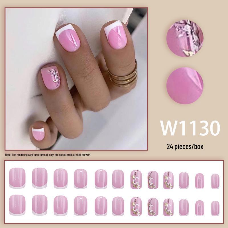 Minimalist White Floral Nail Stickers with French and American Design