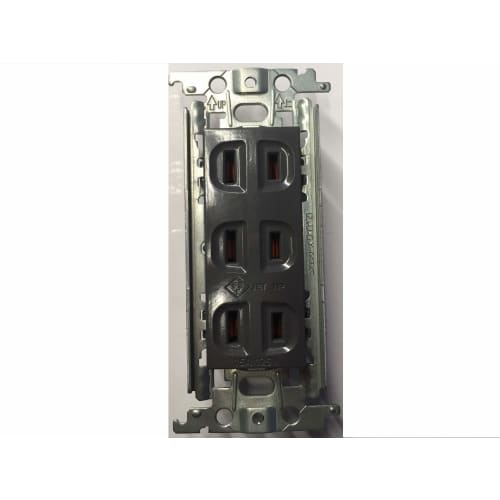 Panasonic Embedded Triple Outlet with Metal Frame, Gray WTF13033HK
