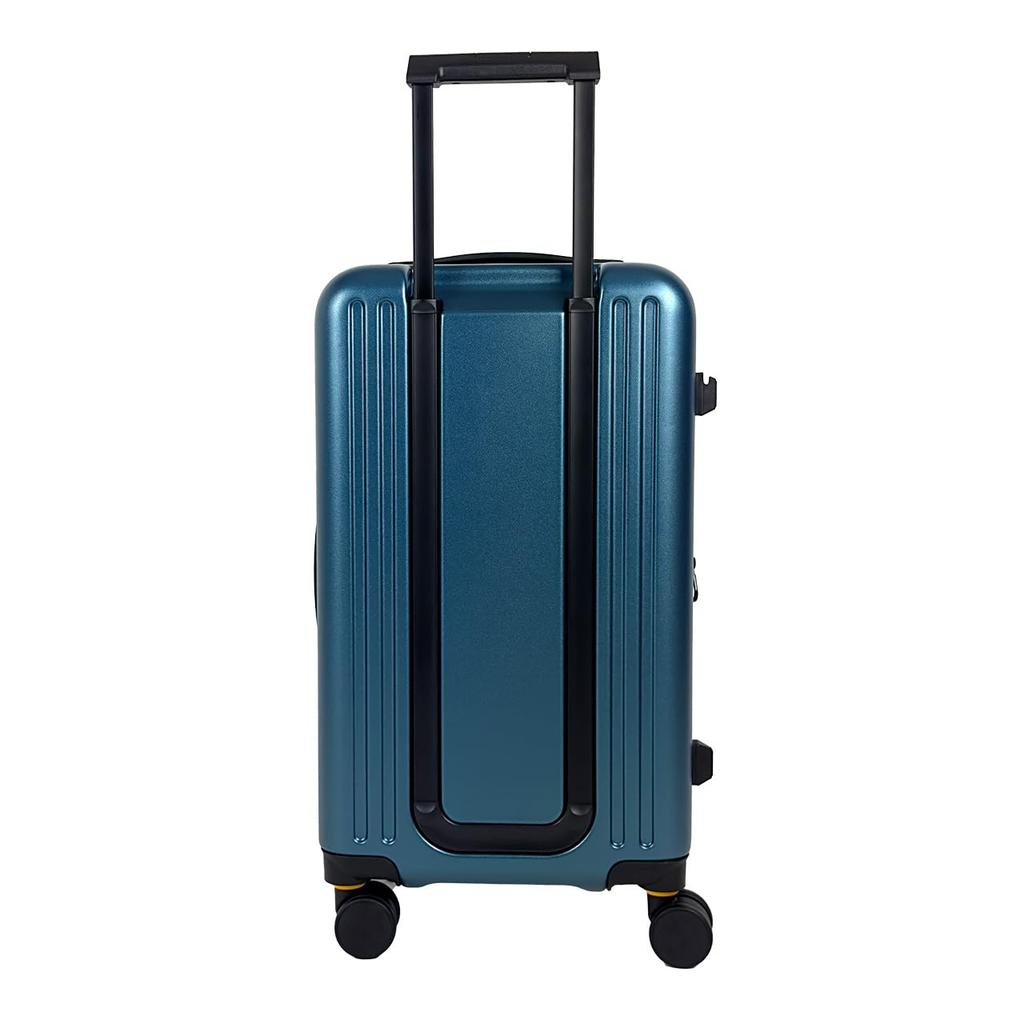 Lakes Suitcase C Gear Front Open School Trip Size 22 Inches Expandable Shock Absorbing Suspension Casters with Stopper Slim Silhouette Gunmetal [Five