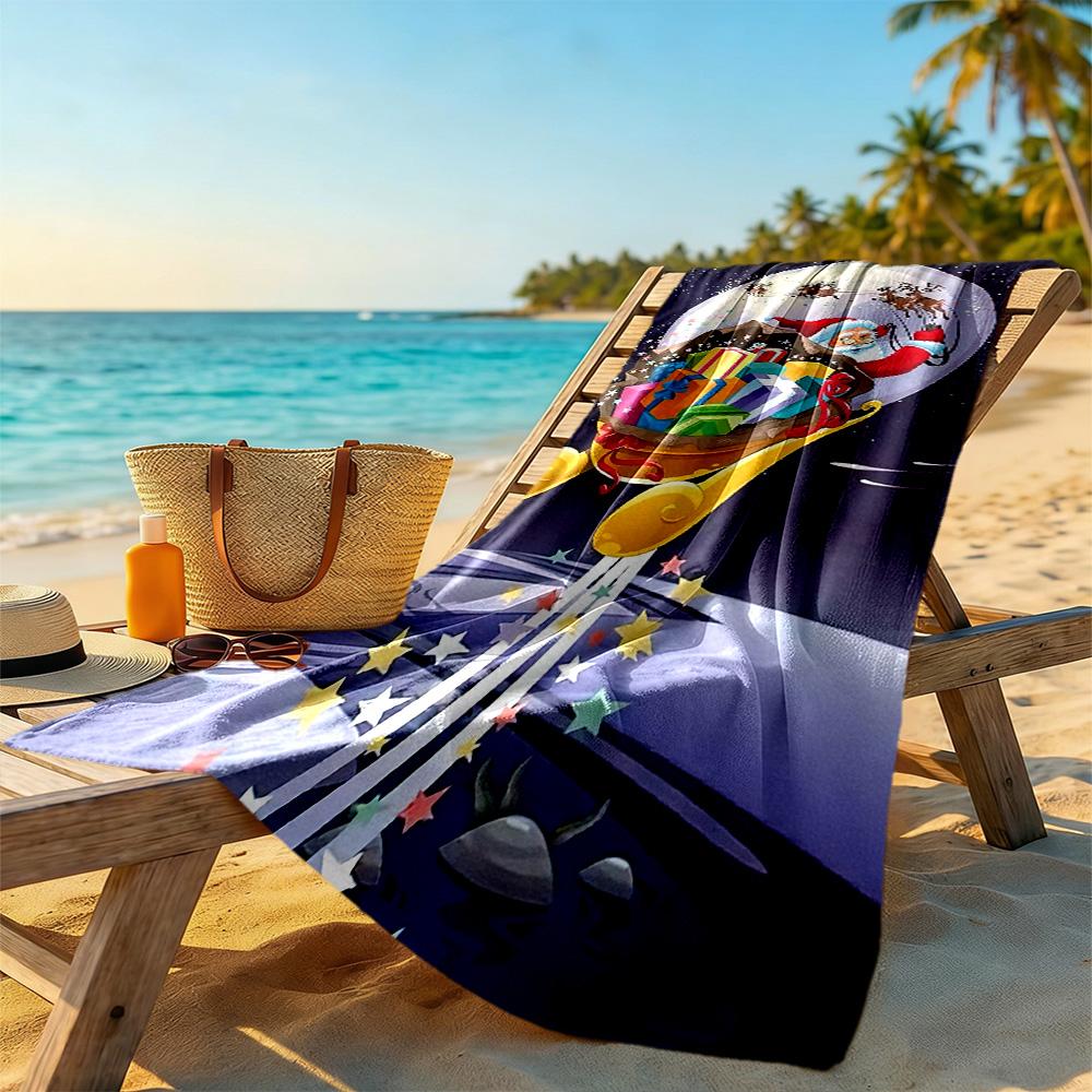 Christmas Beach Towel Super Soft Microfiber Quickdry Fabric Comfortable Lightweight